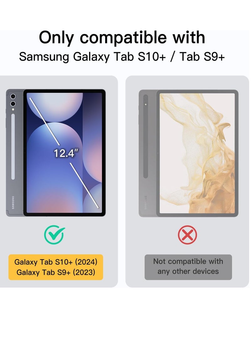 ELTRAZONE Case for Samsung Galaxy Tab S10 Plus / S9 Plus 12.4-Inch – Soft TPU Tri-Fold Stand with S Pen Holder, Charging Support, Auto Wake/Sleep (White) - Image 2