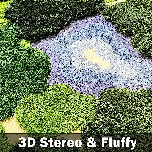 THRILRUG 20"×35" Moss Fluffy Rug,Funny Bath,Mat Rugs Runner for Bedside Dorm Bedroom Hallways Shag Leaf Area Rugs Non Slip,Ultra Soft Washable Kids Pets Carpet for Bedroom,Living Room Forest Green - Image 3