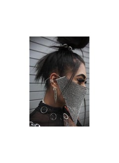 The Bros Fashion Sparkly Rhinestone Mesh Mask Crystal Nightclub Festival Rave Masquerade Face Masks for Women  - Image 3