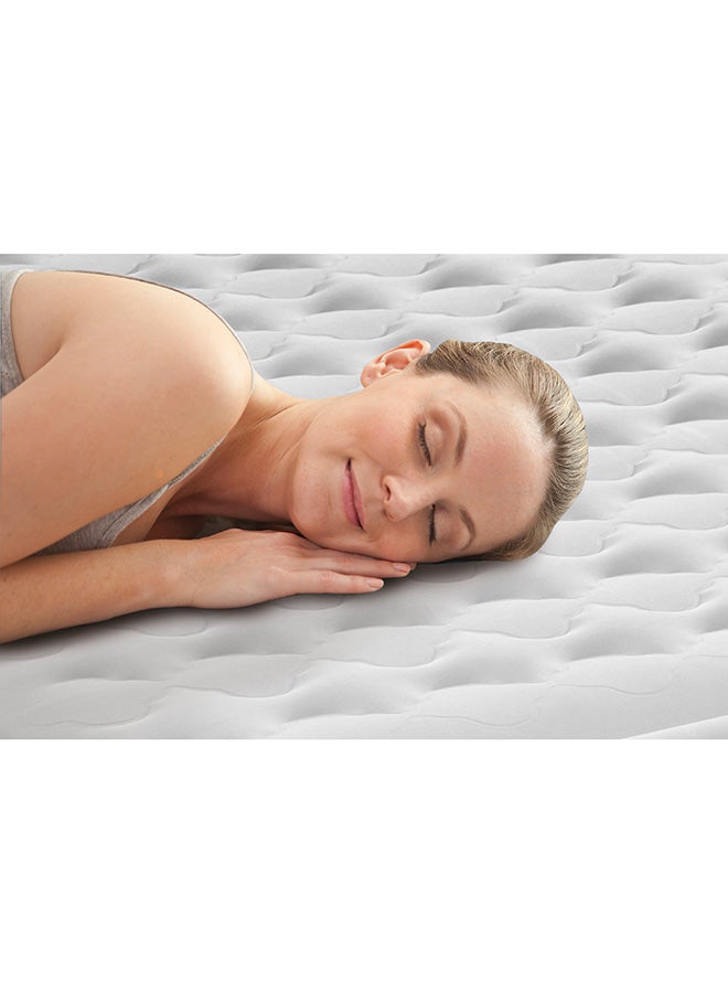 INTEX Dura-Beam Deluxe Ultra Plush Headboard Air Mattress Queen with Built-In Electric Pump 152x236x86cnm pvc White/Grey - Image 2