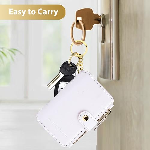 M-Plateau Card Cases, Leather Card & ID Cases,Practical Small Wallet for Women & Man with Credit Card Holder for Travelling (White) - Image 4