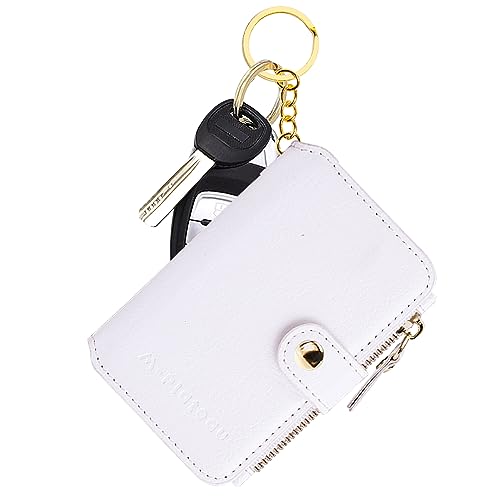 M-Plateau Card Cases, Leather Card & ID Cases,Practical Small Wallet for Women & Man with Credit Card Holder for Travelling (White) - Image 1