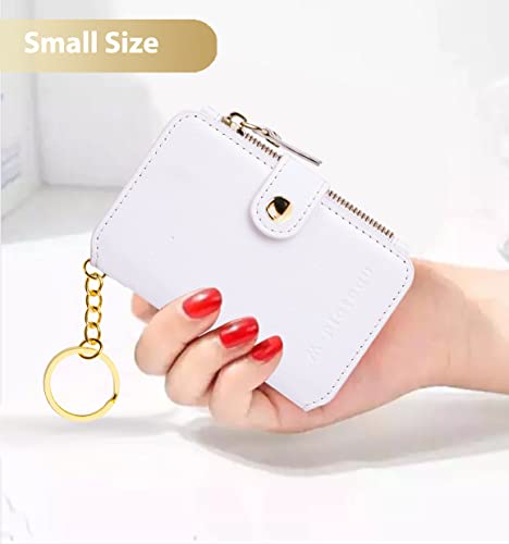 M-Plateau Card Cases, Leather Card & ID Cases,Practical Small Wallet for Women & Man with Credit Card Holder for Travelling (White) - Image 5