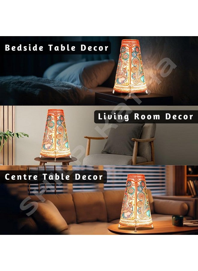 SHILP KATHA Handmade Leather Lamp - Decorative Bedside & Side Table Lamps for Bedroom & Living Room | Handcrafted Home Decor - Birds - Image 3