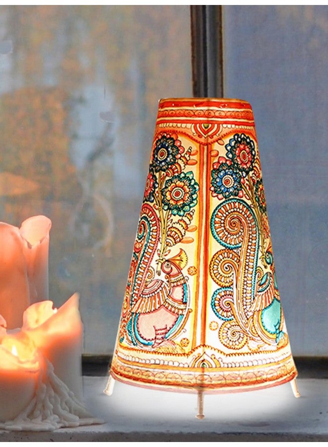 SHILP KATHA Handmade Leather Lamp - Decorative Bedside & Side Table Lamps for Bedroom & Living Room | Handcrafted Home Decor - Birds - Image 2