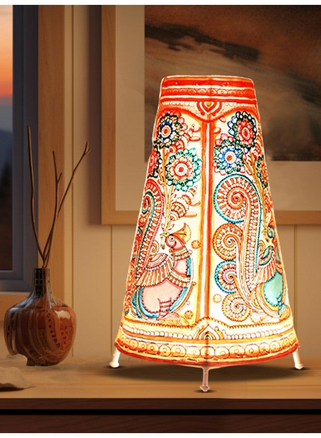 SHILP KATHA Handmade Leather Lamp - Decorative Bedside & Side Table Lamps for Bedroom & Living Room | Handcrafted Home Decor - Birds - Image 1