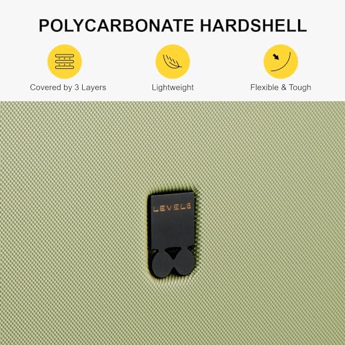 LEVEL8 حقيبة سفر معتمدة من شركات الطيران، حقائب صغيرة بعجلات، حقائب صلبة خفيفة الوزن للسفر، معتمدة من TSA، 20 بوصة، لون خيار مخلل - Image 4