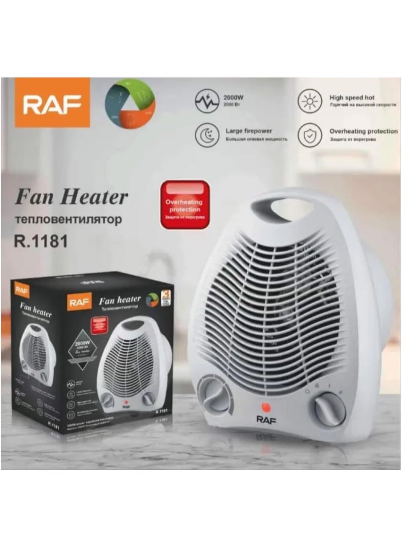 RAF RAF Electric Heater & Fan R.1181, 2000 Watt, 220v, 50Hz, White - Image 1