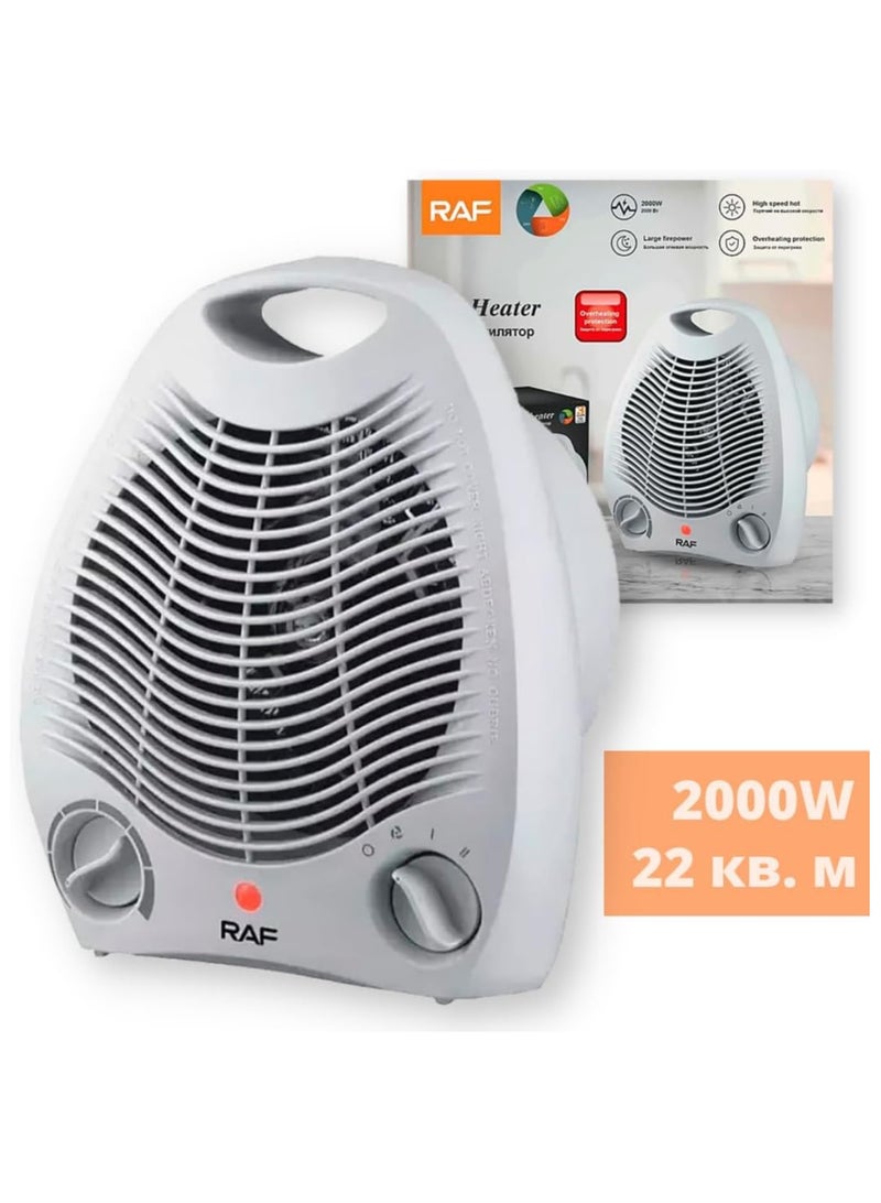 RAF RAF Electric Heater & Fan R.1181, 2000 Watt, 220v, 50Hz, White - Image 2