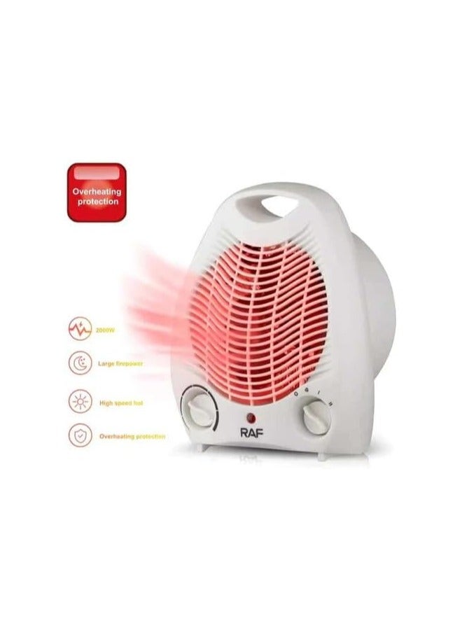 RAF RAF Electric Heater & Fan R.1181, 2000 Watt, 220v, 50Hz, White - Image 4