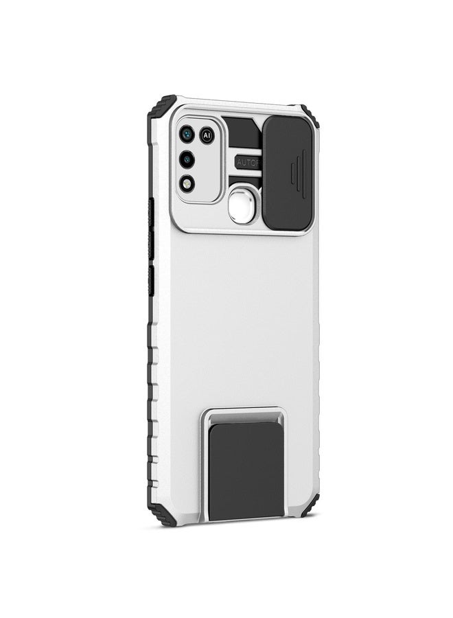 HuHa Case Cover For Infinix Hot 10 Play/11 Play Stereoscopic Holder Sliding Camshield Phone Case(White) - Image 2