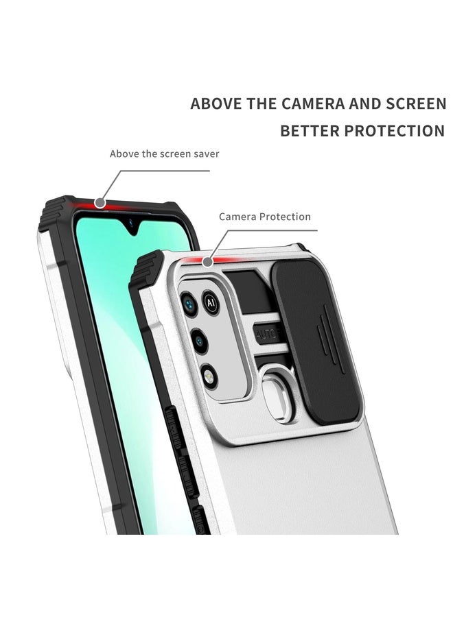 HuHa Case Cover For Infinix Hot 10 Play/11 Play Stereoscopic Holder Sliding Camshield Phone Case(White) - Image 3