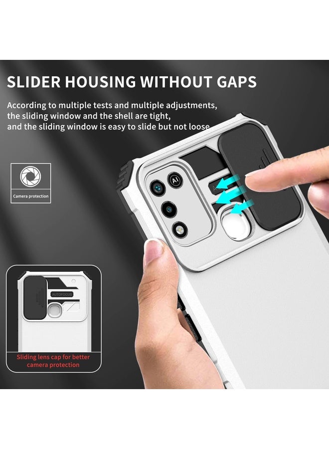 HuHa Case Cover For Infinix Hot 10 Play/11 Play Stereoscopic Holder Sliding Camshield Phone Case(White) - Image 4