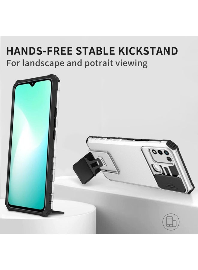 HuHa Case Cover For Infinix Hot 10 Play/11 Play Stereoscopic Holder Sliding Camshield Phone Case(White) - Image 5