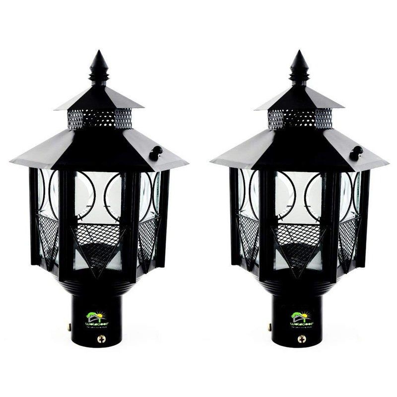 Weldecor Metal Antique Decorative Outdoor Gate Lamps,Architectural Design for Main Home Gate Light Waterproof,Rustproof for Garden,Exterior Compound Wall Lights for Piller,Pole Lamp Post Set of 2 - Image 5