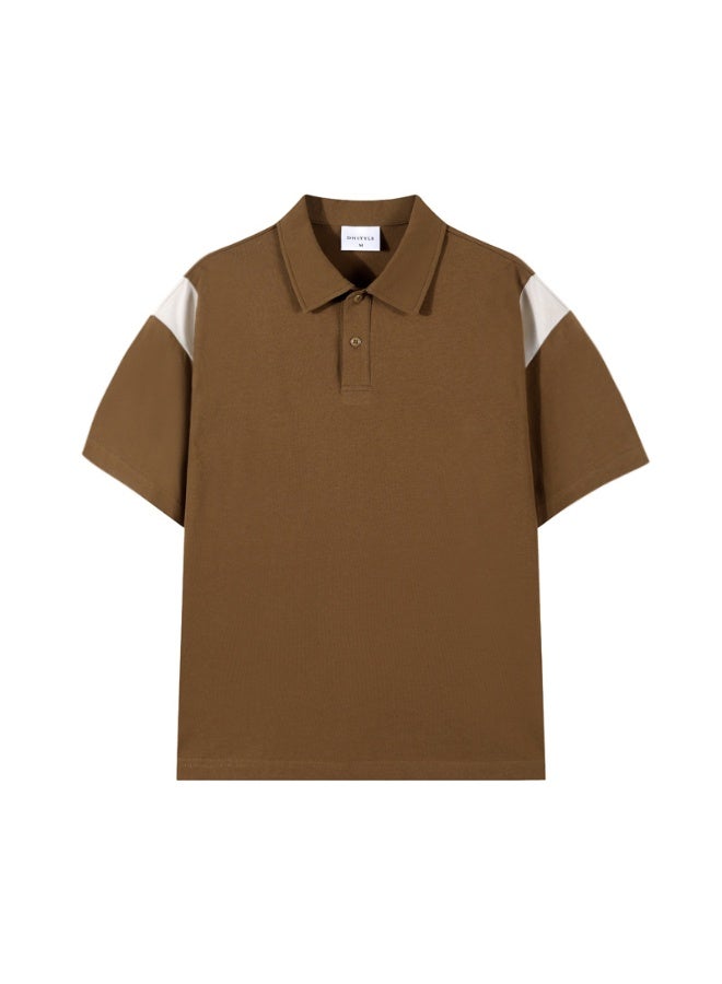 Pure Cotton Double Thread Men's Polo Shirt Summer  Trendy Short Sleeve Simple Match Couple Shirt  - Image 1