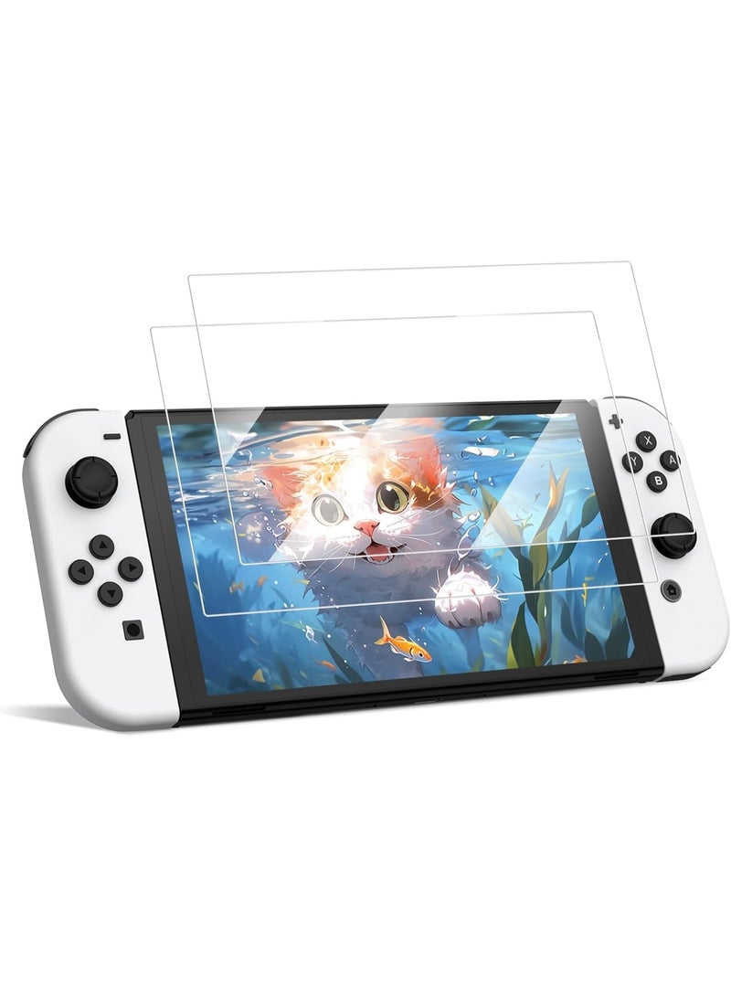 2 Pack Screen Protector for Nintendo Switch OLED, Tempered Glass Compatible with Nintendo Switch OLED 7-inch 2021 - Image 1