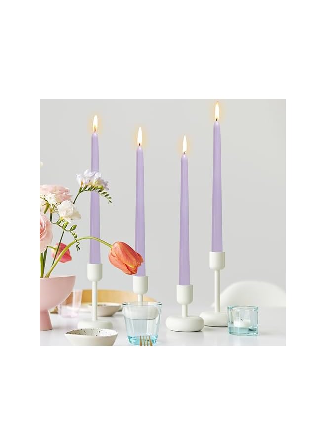 The Bros Purple Lavender Scented Taper Candles, Set of 4, Smokeless, Dripless, 10 Inch, Modern, Festival, Wedding - Image 4