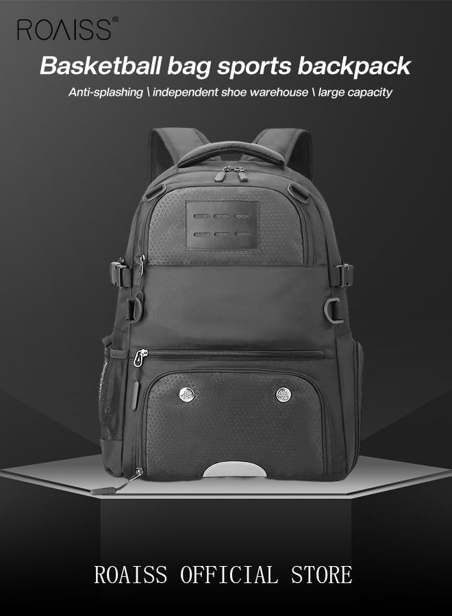 roaiss Basketball Bag Sports Backpack Men Waterproof Outdoor Football Bag Women Large-Capacity Student Backpack Independent Ball Bag and Shoe Compartment  - Image 2
