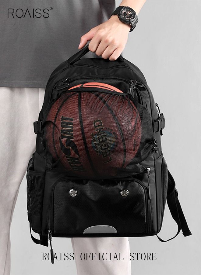 roaiss Basketball Bag Sports Backpack Men Waterproof Outdoor Football Bag Women Large-Capacity Student Backpack Independent Ball Bag and Shoe Compartment  - Image 3