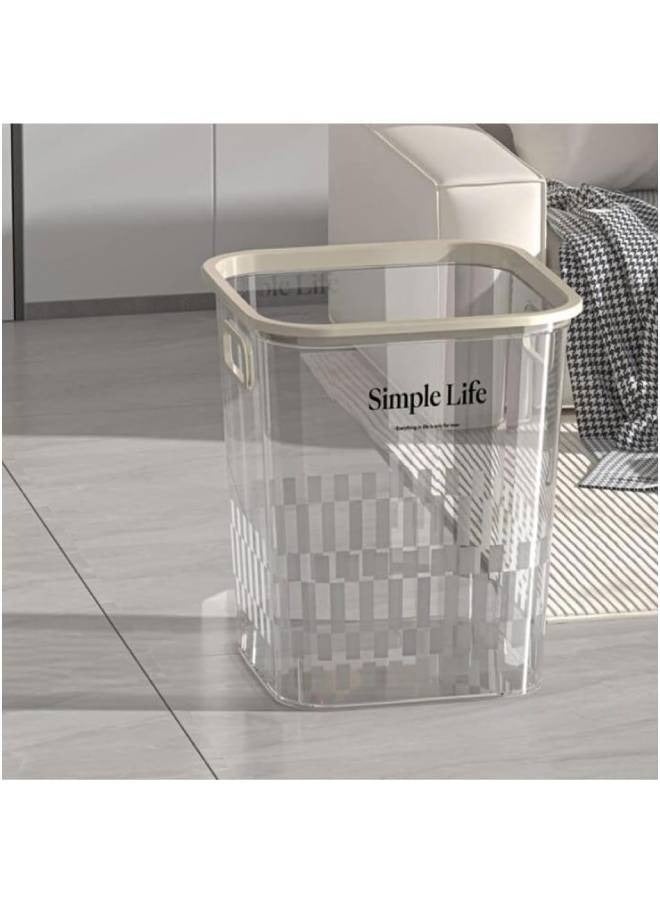 سلة مهملات شفافة - سلة نفايات عصرية وأنيقة للمنزل والمكتب - Image 2