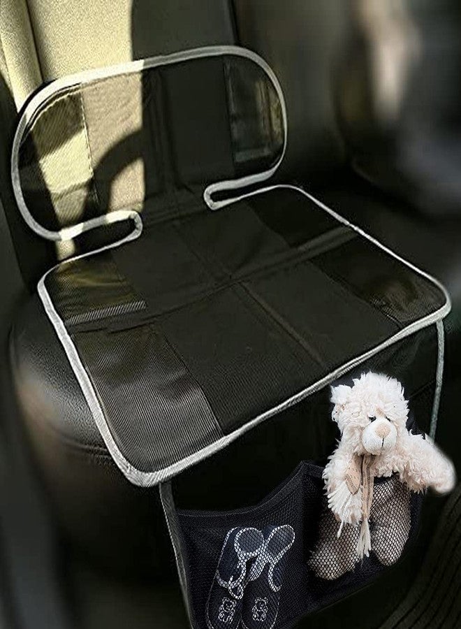 BIGANT Car Seat Protector, Thick Padding Protection for Child & Baby Cars Seats, Dog Mat, Non Slip and Waterproof Protects Automotive Vehicle Upholstery with Extra Storage Pocket (Black) - Image 4