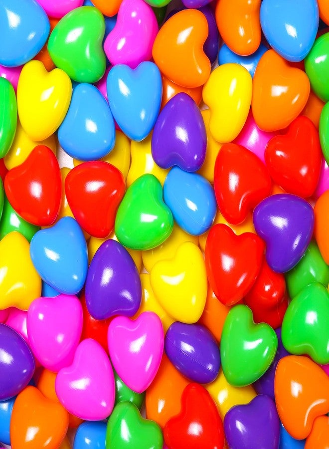 TRENDPLAY Heart Ball Pit Balls Shape - Non-Toxic Plastic Ball for Tent, Playpen, Party Water Play, 2.36in, 100 pcs, Bright Rainbow Colors - Image 1