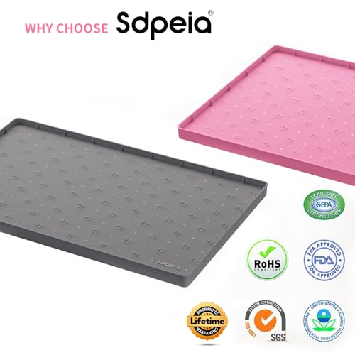Sdpeia Under Sink Mat 34"×22" – Waterproof Silicone Cabinet Liner & Sink Protector for Kitchen & Bathroom, Multi-Purpose Organizers Tray for Pets, Laundry, Cat Litter Mat, Gray - Image 2