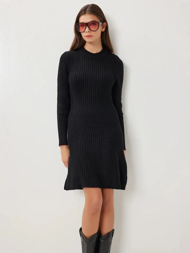 Lovely Istanbul ISTANBUL Ribbed A-Line Knit Mini Dress