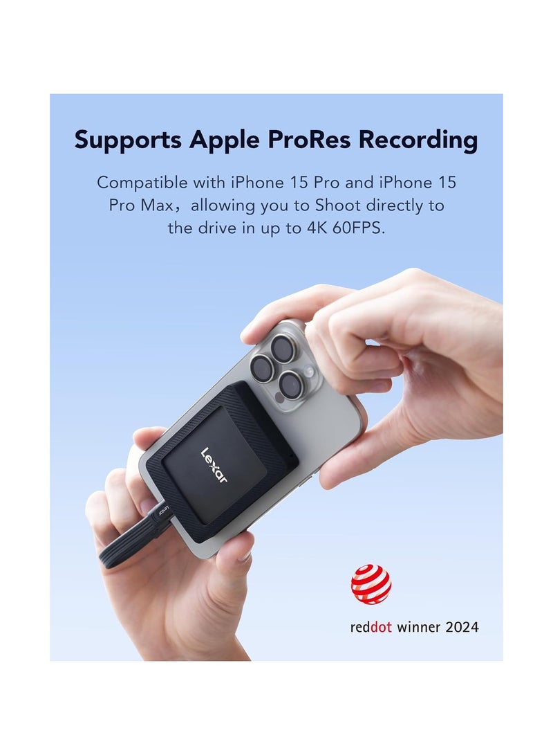 Lexar SL500M 2TB External SSD with Magnetic Set, USB 3.2 Gen2x2 Portable SSD, up to 2000MB/s Read, Compact External Solid State Drive, Ultra Slim Compatible with iPhone 15 - - Image 4