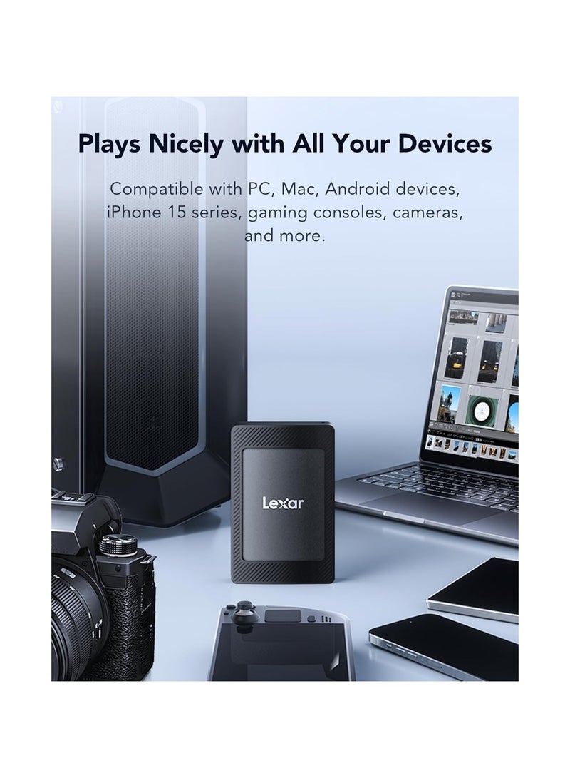 Lexar SL500M 2TB External SSD with Magnetic Set, USB 3.2 Gen2x2 Portable SSD, up to 2000MB/s Read, Compact External Solid State Drive, Ultra Slim Compatible with iPhone 15 - - Image 5