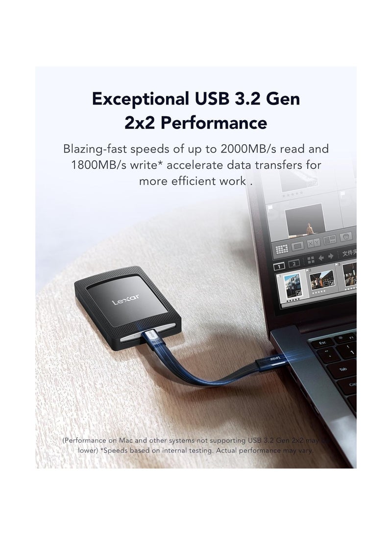 Lexar SL500M 2TB External SSD with Magnetic Set, USB 3.2 Gen2x2 Portable SSD, up to 2000MB/s Read, Compact External Solid State Drive, Ultra Slim Compatible with iPhone 15 - - Image 3