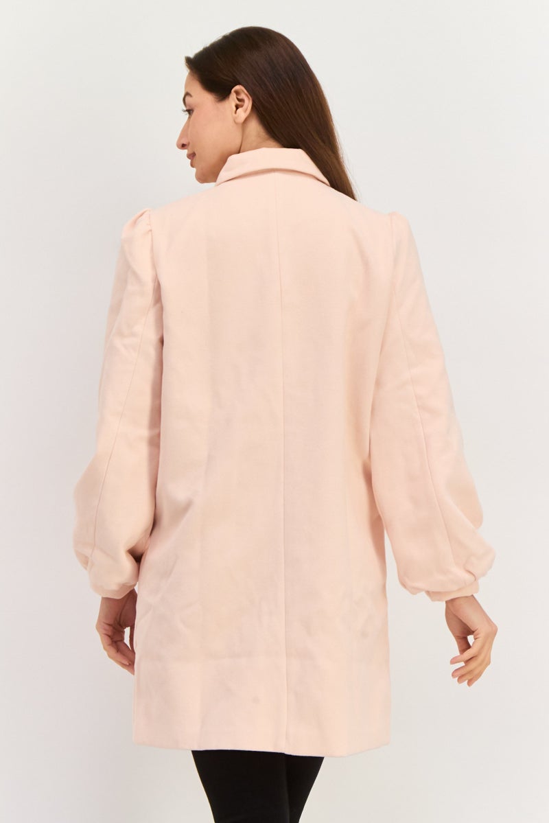 Wednesdays Girl Women Plain Trench Coats, Pink  - Image 2