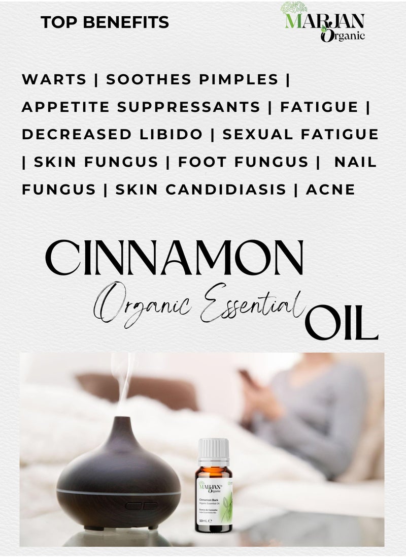 MARJAN ORGANIC Cinnamon Bark Essential Oil 10ml - Certified Organic by The Soil Association  - Image 3
