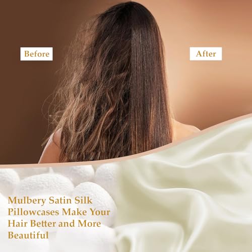 LINENWALAS Silk Pillowcases for Hair and Skin, Mulberry Satin Silk Pillow Cases King Size, Anti Acne Cooling Bed Pillow Cover, Breathable, Soft Pillowcase Gift for Women (20x36 Inches, Light Grey) - Image 4