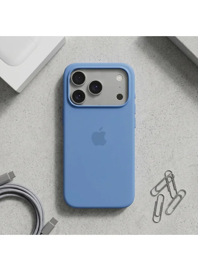 Mobcos Mobcos iPhone 17 Pro Blue Elite Logo Mobcos iPhone 17 Pro Blue Elite Logo Premium Silicone Magnetic Wireless Charging Case for iPhone | Silky Soft Touch | Military-Grade Shockproof Protection | Strong Magnetic Compatibility | Luxury Slim Cover  | Best Price UAE