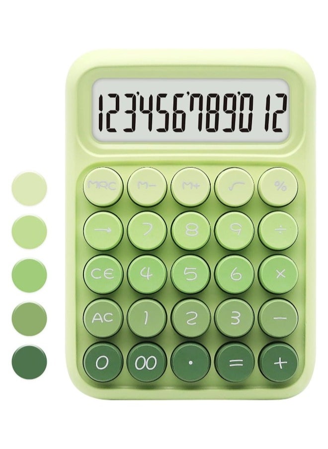 ARUWA Standard Gradient Green Calculator,12 Digit Display and Big Buttons, Cute Desk Calculator Office Teachers Students School Accessory  - Image 1