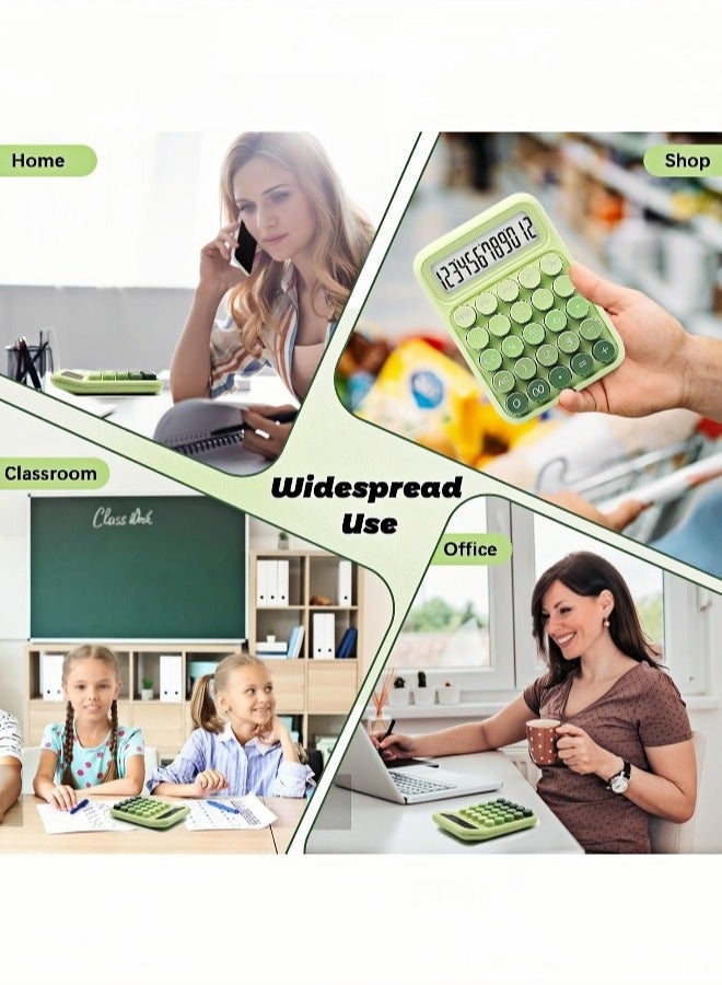 Generic Big Button Calculator, Mechanical Switch Calculator with 12 Digit Large LCD Display, Forest Green Candy Button Calculator with Automatic Sleep, Cute Calculator for Office, School and Home - Image 5