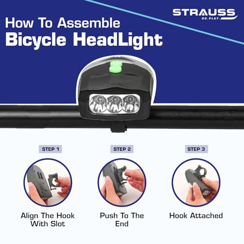 Strauss Bicycle LED Headlight With Horn | Bike Lamp & Universal Adjustable Front Head Light | 2 in 1 Device (Pack of 2) - Image 4