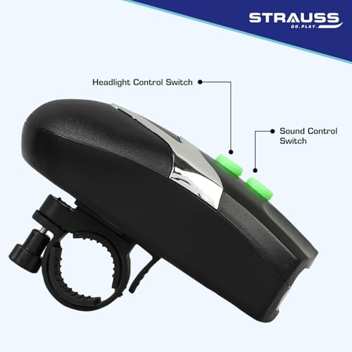 Strauss Bicycle LED Headlight With Horn | Bike Lamp & Universal Adjustable Front Head Light | 2 in 1 Device (Pack of 2) - Image 2