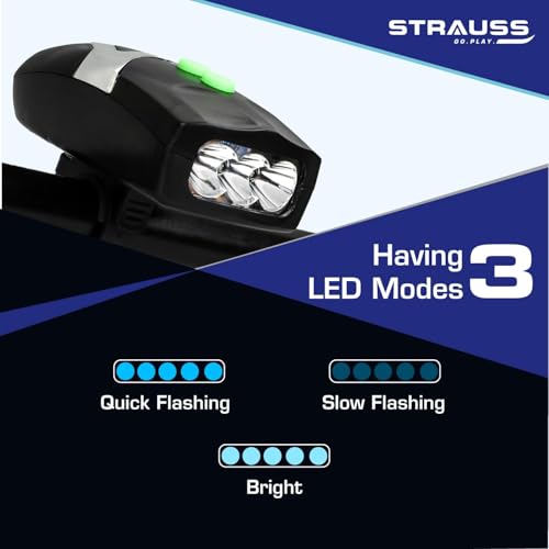 Strauss Bicycle LED Headlight With Horn | Bike Lamp & Universal Adjustable Front Head Light | 2 in 1 Device (Pack of 2) - Image 3