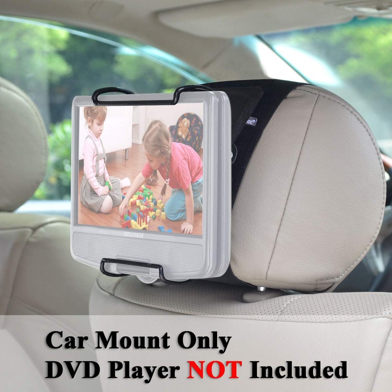WANPOOL Portable DVD Player Car Headrest Mount with Angle-Adjustable Clamp, for use with Swivel Screen Style Portable DVD Players (DVD Player is not Included) - Image 2