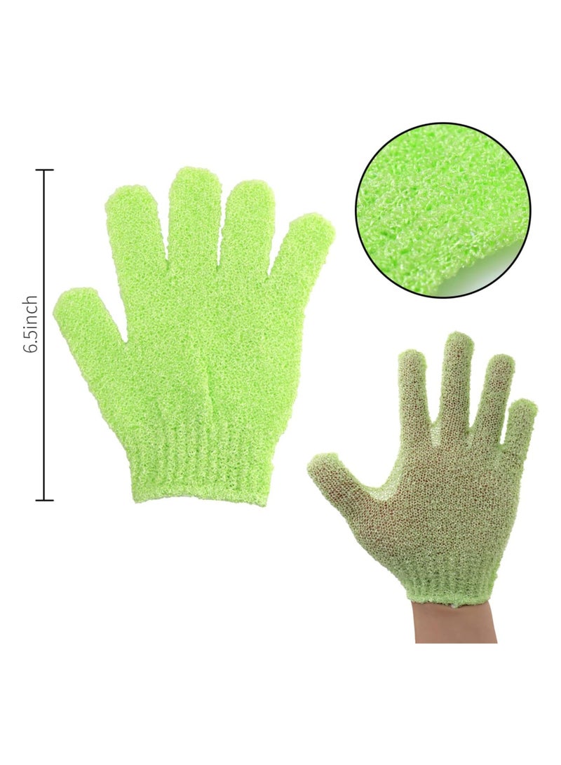 2pcs Exfoliating Gloves, Double Sided Bath Gloves, Skin Exfoliator for Body, Spa Massage Dead Skin Cell Remover, Shower Accessories for Women and Men | Green - Image 3