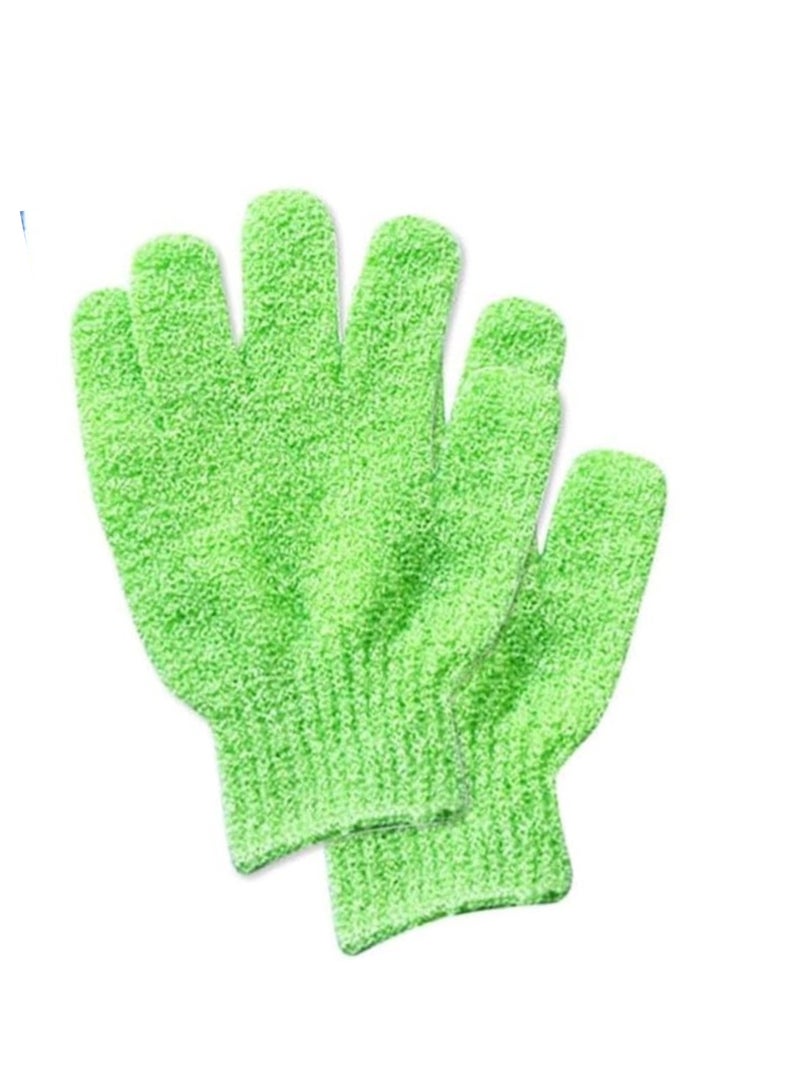 2pcs Exfoliating Gloves, Double Sided Bath Gloves, Skin Exfoliator for Body, Spa Massage Dead Skin Cell Remover, Shower Accessories for Women and Men | Green - Image 1