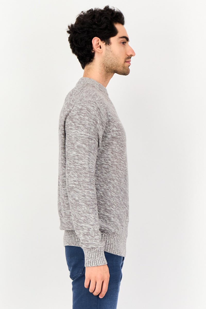 Celio Men Crew Neck Heather Sweater, Grey - Image 2