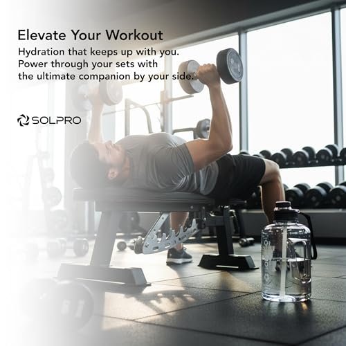 Solpro Su Istanbul Gallon Gym Bottle 2.46 litre for Gym workout, gallon for adults, water bottle 2+ litres, 2 litre sipper for men women, Leakproof BPA Free (Black) - Image 2