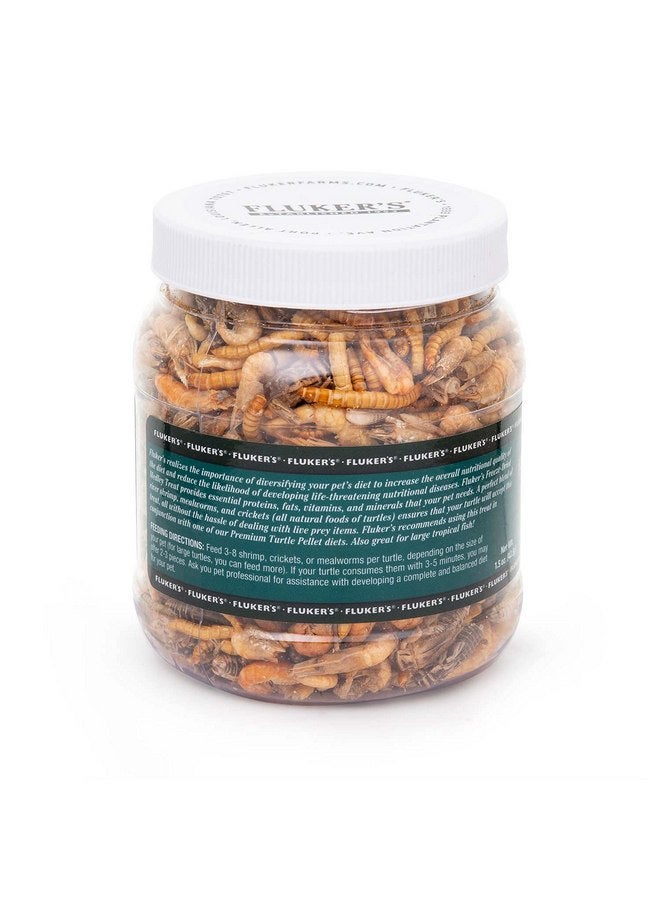 Fluker's Fluker's Medley Treat for Aquatic Turtles, River Shrimp, Mealworms, and Crickets, 1.5 oz - Image 2