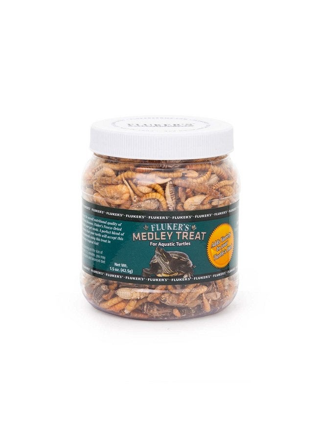 Fluker's Fluker's Medley Treat for Aquatic Turtles, River Shrimp, Mealworms, and Crickets, 1.5 oz - Image 1