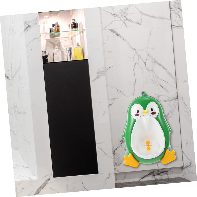 Penguin Shape Wall Mounted Potty Trainer For Boys And Girls Easy To Use Green Color - Image 4