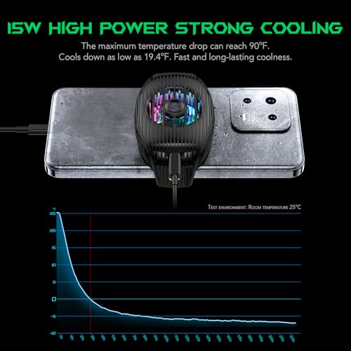 Black Shark Phone Cooler for Gaming FunCooler 5 NEO Wired Mobile Phone Cooling Fan Lightweight Quiet with RGB Light Cellphone Radiator for 267345 inches iPhoneAndroid Retaining Bolt Black - Image 3